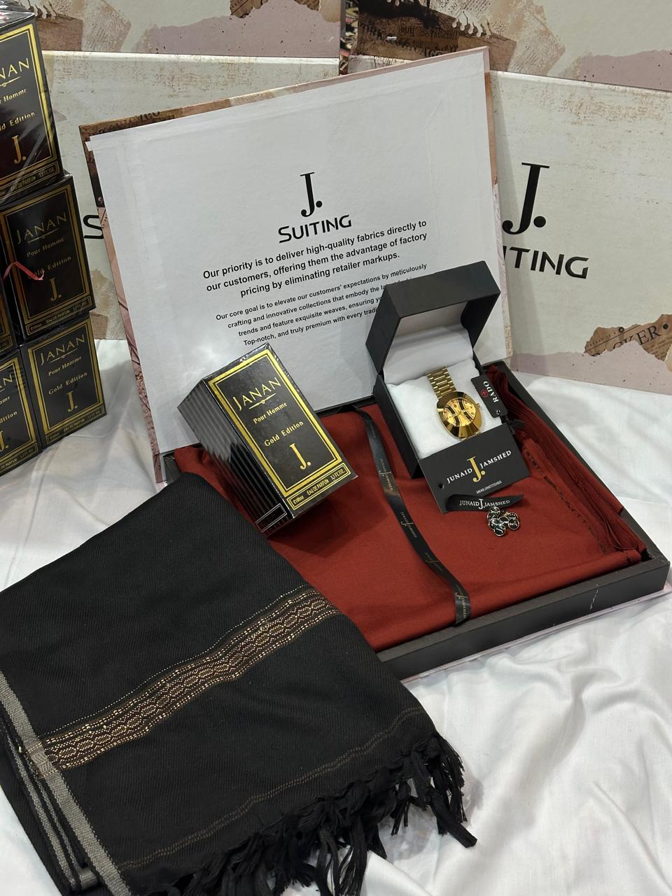 WINTER WASH N WEAR J. SUIT+ J.WHOOL SHWAL+PREMIUM WATCH AND SPECIAL J. PERFUME (TABCO