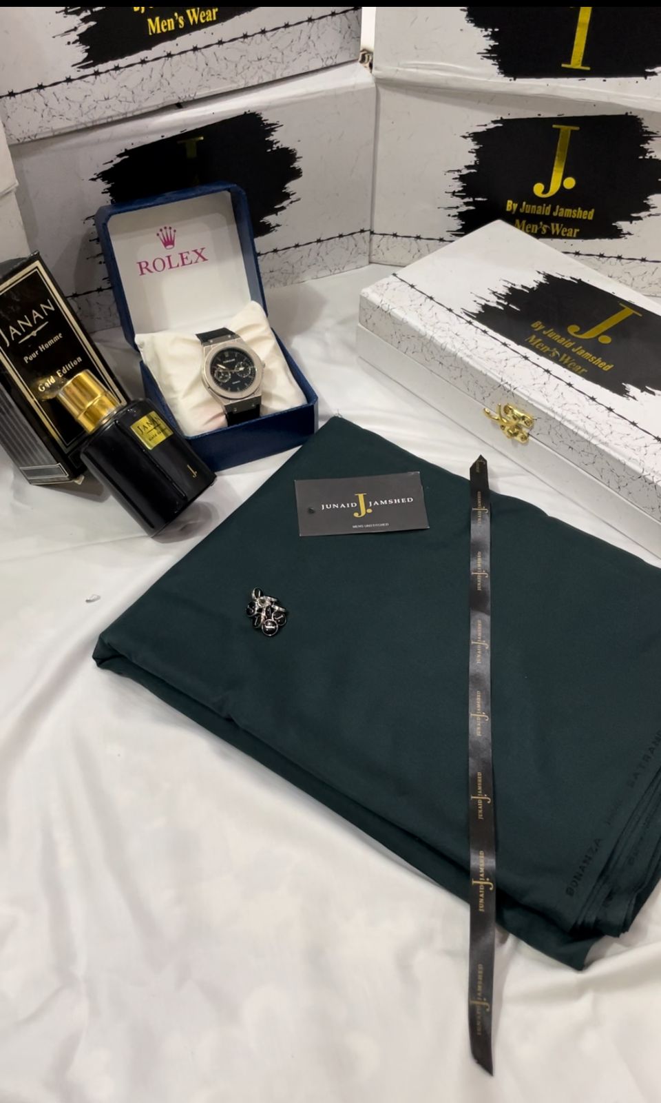 DEAL BOX J.suit+Rolex Watch+J. PERFUME (DARK GREEN)