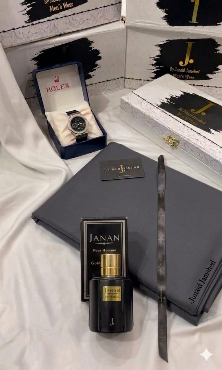 DEAL BOX J.suit+Rolex Watch +J. PERFUME (DARK GREY)