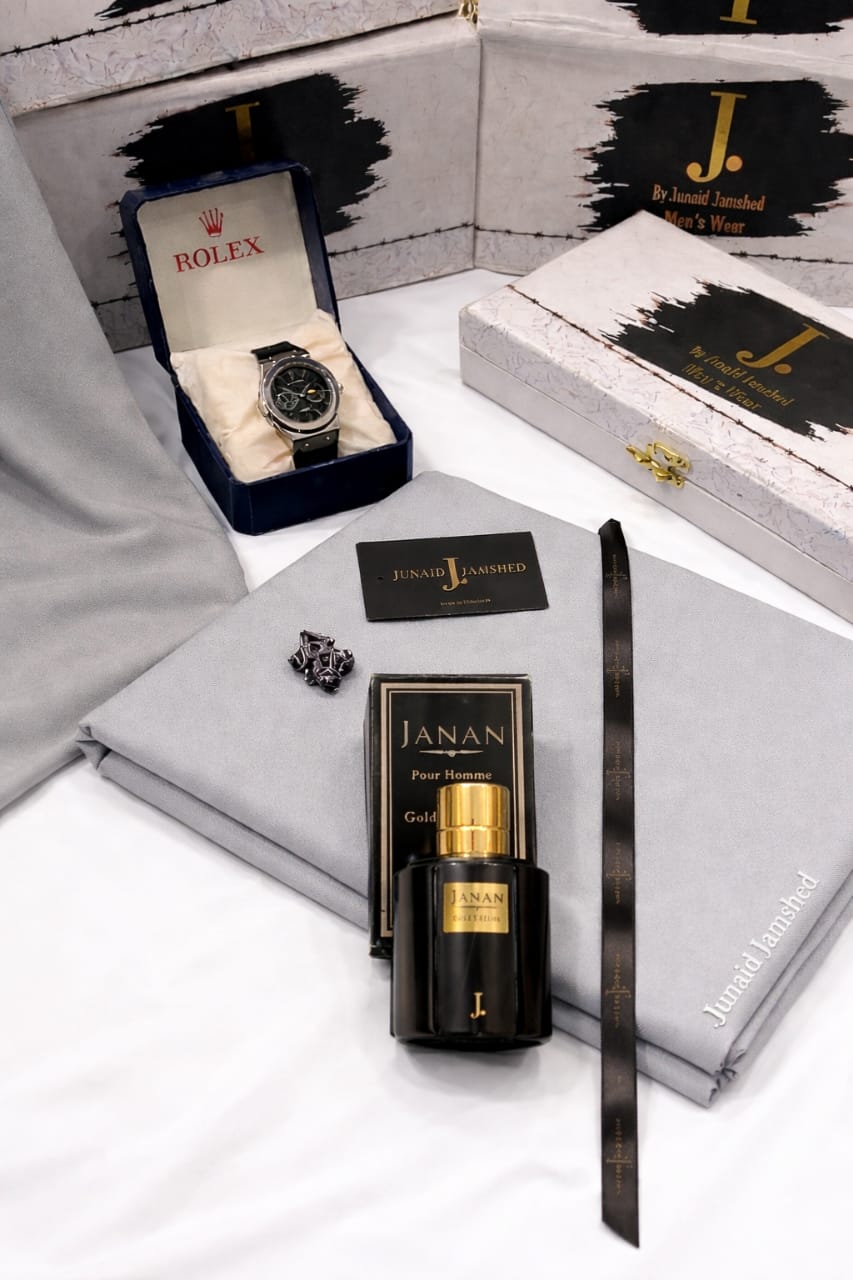 DEAL BOX J.suit+Rolex Watch +J. PERFUME (LIGHT GREY)