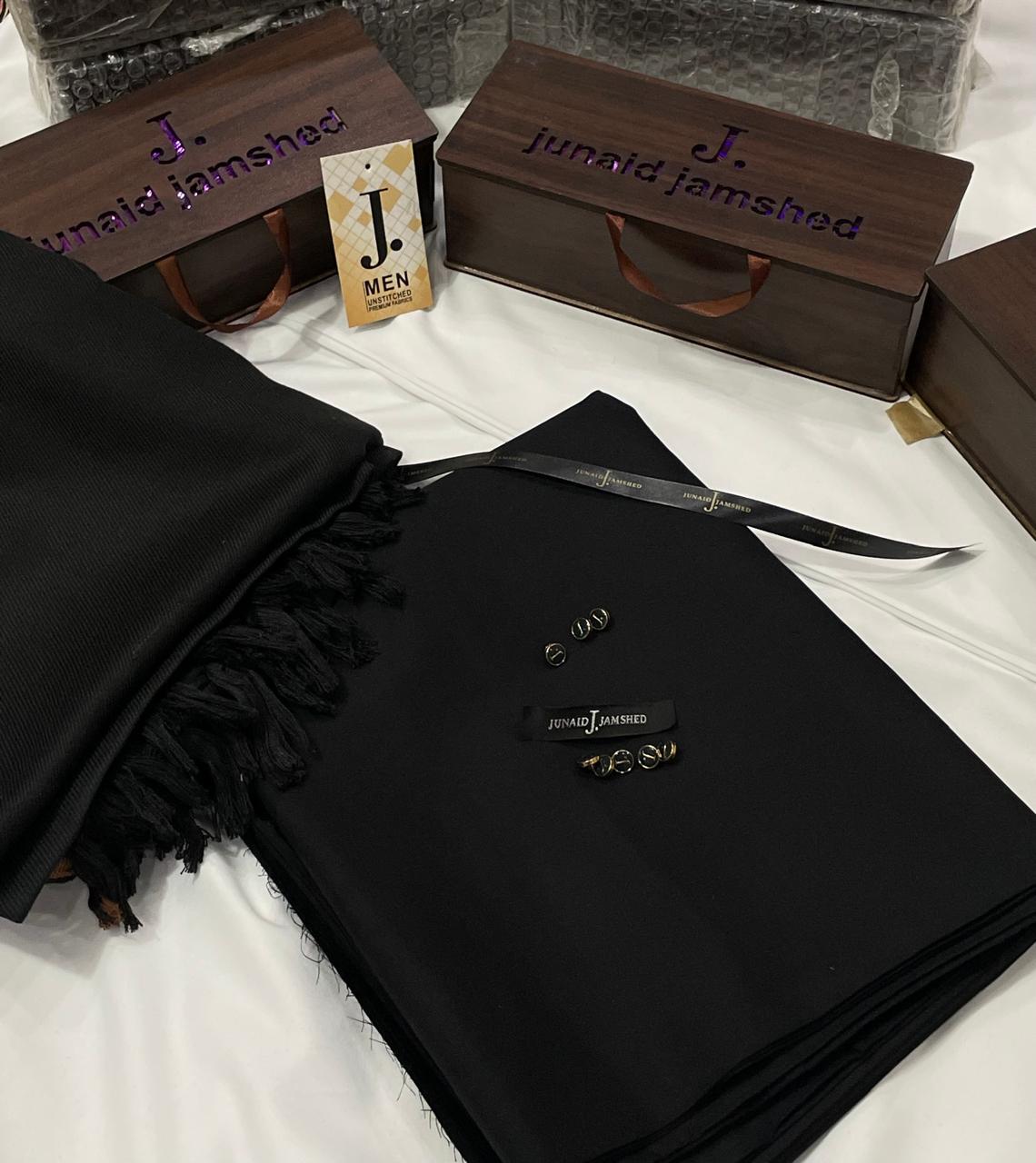 J.EXCULSIVE SUIT+SHAWL PAIR (SPECIAL PACKING WOODEN BOX) (BLACK SUIT +BLACK SHAWL)