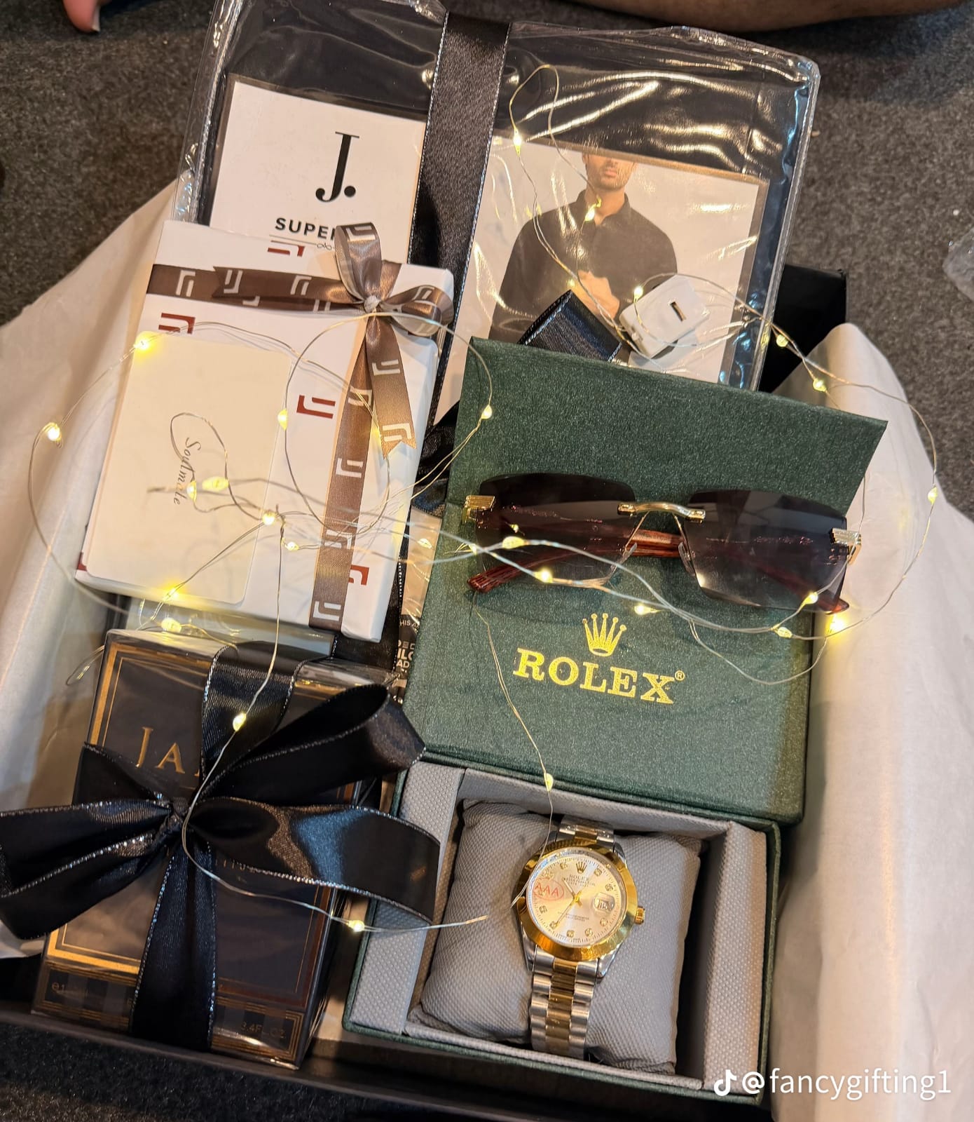 DEAL BOX  J.suit+Rolex Watch +J. PERFUME +Leather wallet+sunglasses