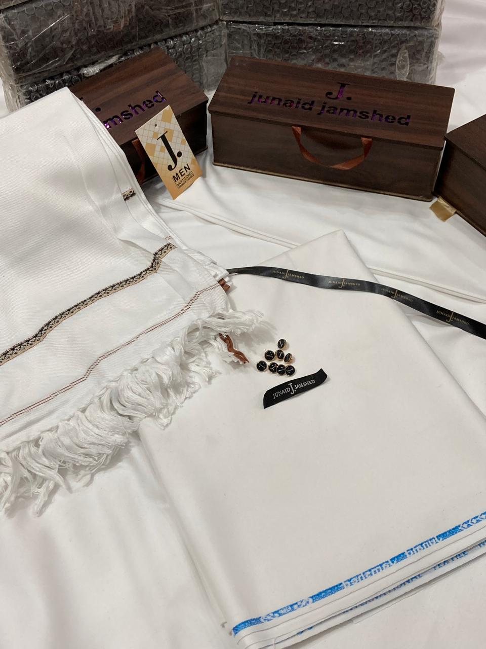 J.EXCULSIVE SUIT+SHAWL PAIR (SPECIAL PACKING WOODEN BOX) (WHITE SUIT+WHITE SHAWL)