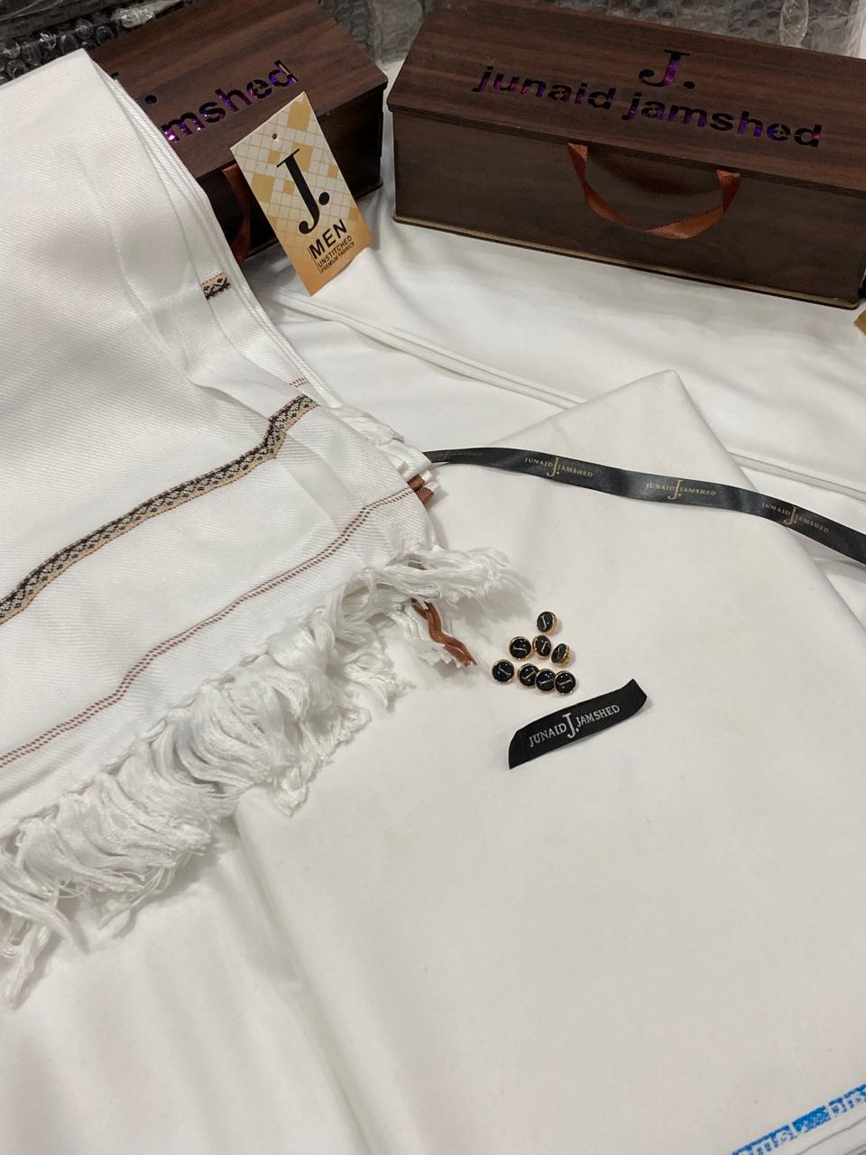 J.EXCULSIVE SUIT+SHAWL PAIR (SPECIAL PACKING WOODEN BOX) (WHITE SUIT+WHITE SHAWL)