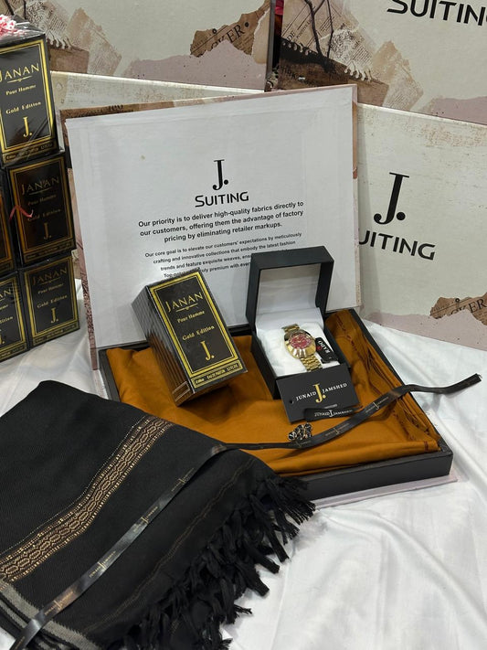 WINTER WASH N WEAR J. SUIT+ J.WHOOL SHWAL+PREMIUM WATCH AND SPECIAL J. PERFUME (MUSTRD