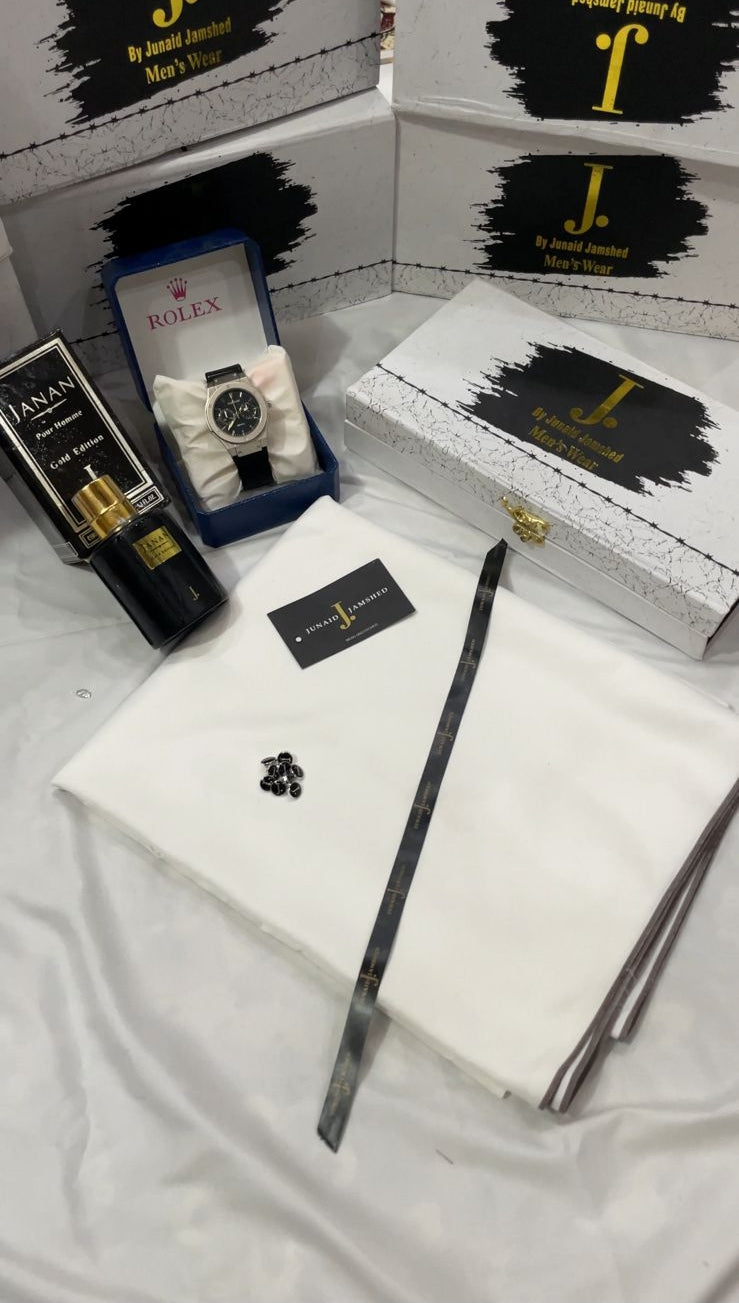 DEAL BOX  J.suit+Rolex Watch+J. PERFUME (WHITE)