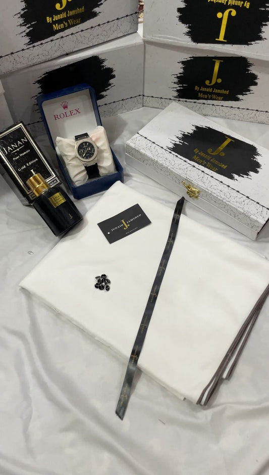 DEAL BOX  J.suit+Rolex Watch+J. PERFUME (WHITE)